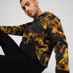Versace Jeans Couture - Hanorac pe negru