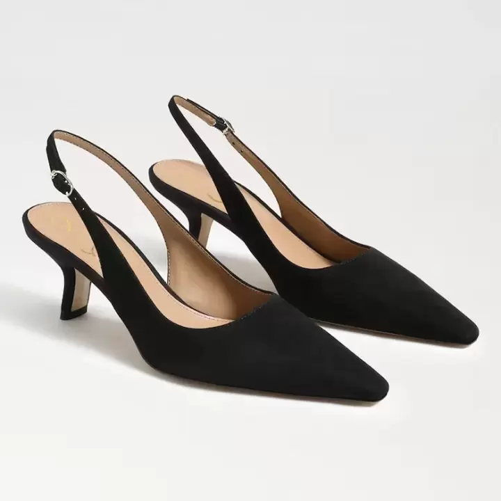 Sam Edelman - Pantofi cu varf ascutit si toc kitten bianka negri