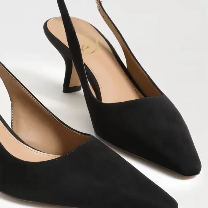Sam Edelman - Pantofi cu varf ascutit si toc kitten bianka negri