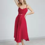 Alina Cernatescu - Rochie midi evazata din matase Maia