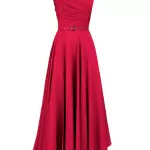 Alina Cernatescu - Rochie midi evazata din matase Maia