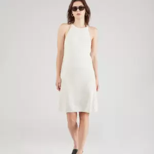 Calvin Klein - Rochie tricotata pe alb murdar