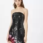 Nasty Gal - Rochie de cocktail mov orhidee / roșu carmin / negru