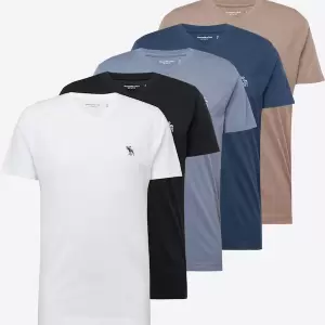 Abercrombie & Fitch - Pachet Tricou 5 piese, albastru,maro,negru,alb