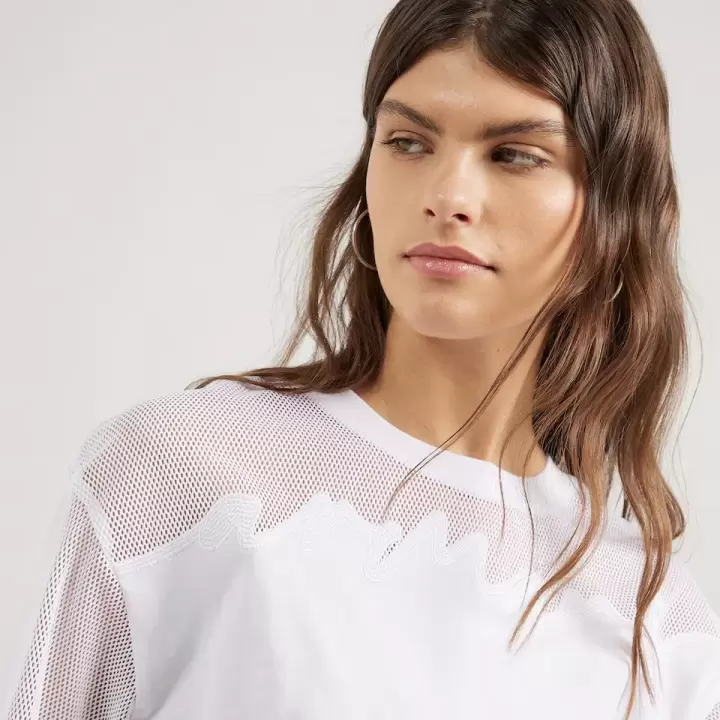 Armani Exchange - Tricou pe alb/negru de vara
