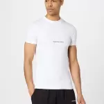 Calvin Klein Jeans - Tricou pe alb