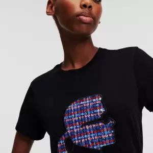 Karl Lagerfeld - Tricou pe negru