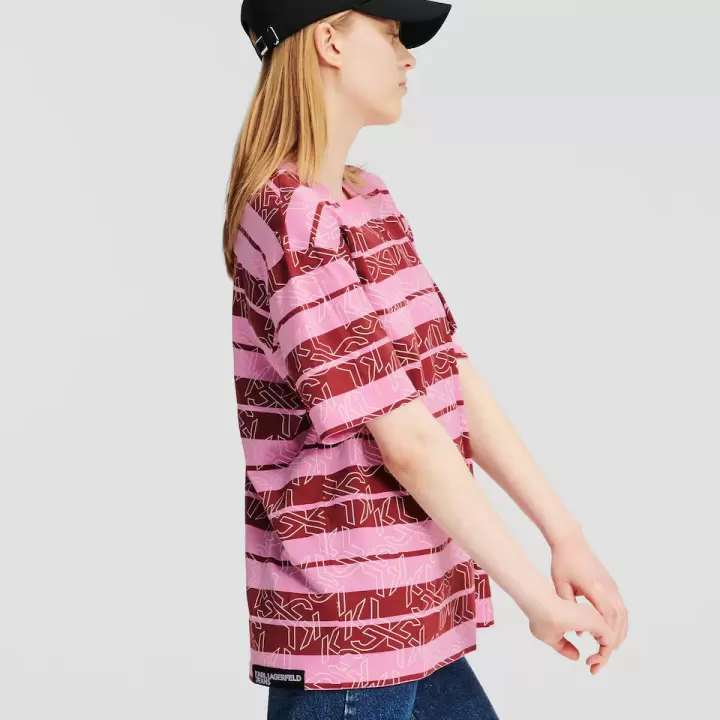 Karl Lagerfeld - Tricou roz,negru,alb